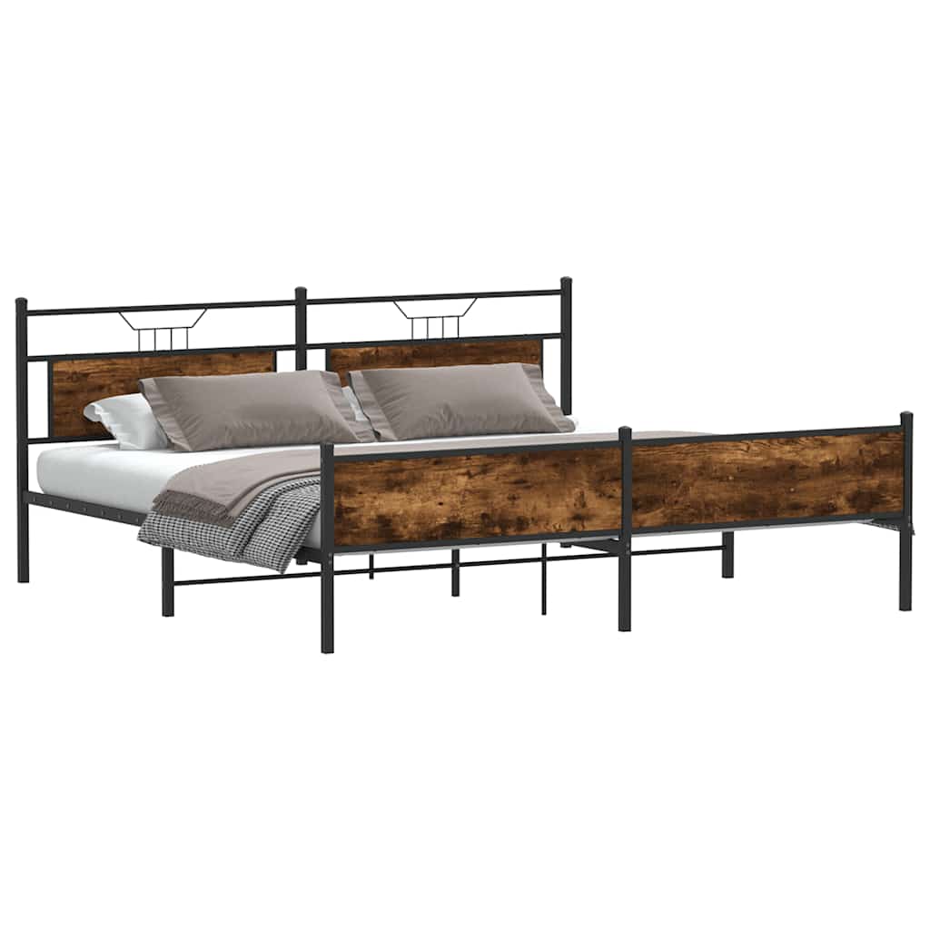 Giroletto senza Materaso in Metallo Rovere Fumo 193x201 cm