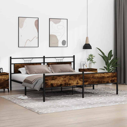 Giroletto senza Materaso in Metallo Rovere Fumo 193x201 cm