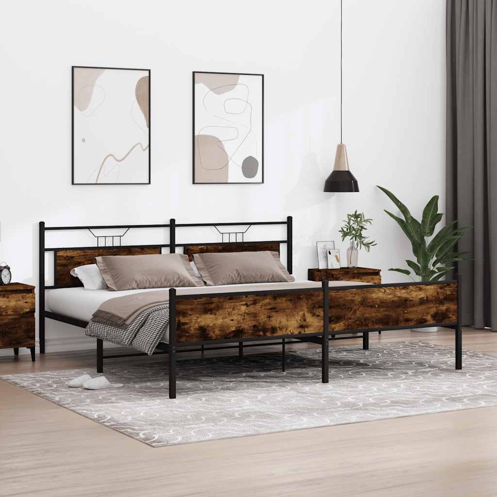 Giroletto senza Materaso in Metallo Rovere Fumo 200x200 cm