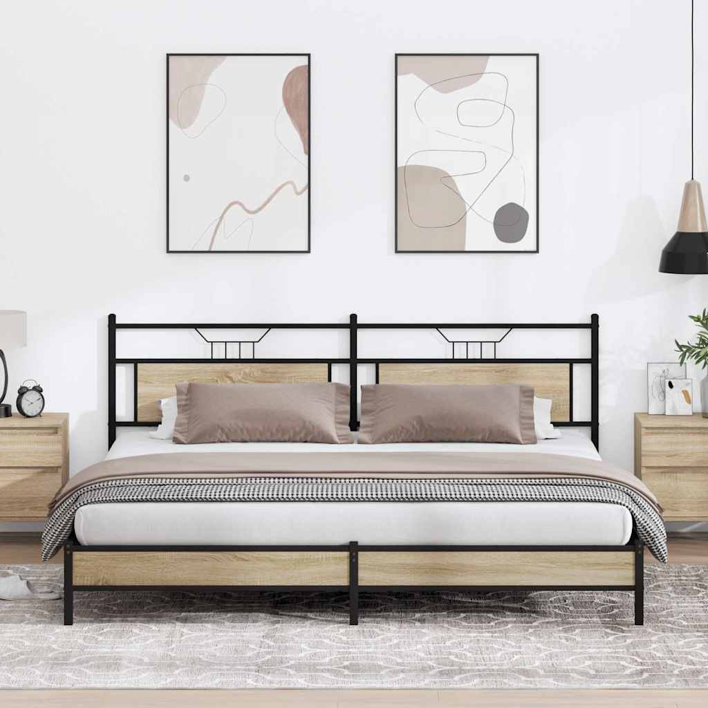 Giroletto senza Materaso in Metallo Rovere Sonoma 200x200 cm