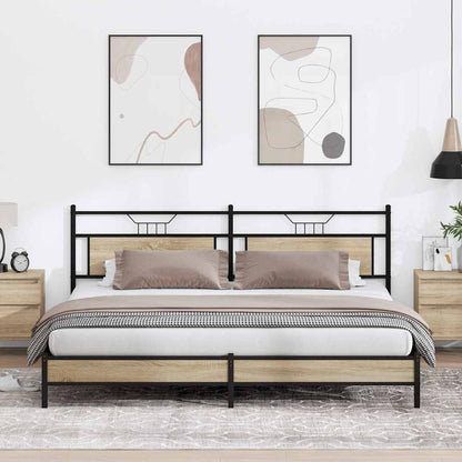 Giroletto senza Materaso in Metallo Rovere Sonoma 200x200 cm