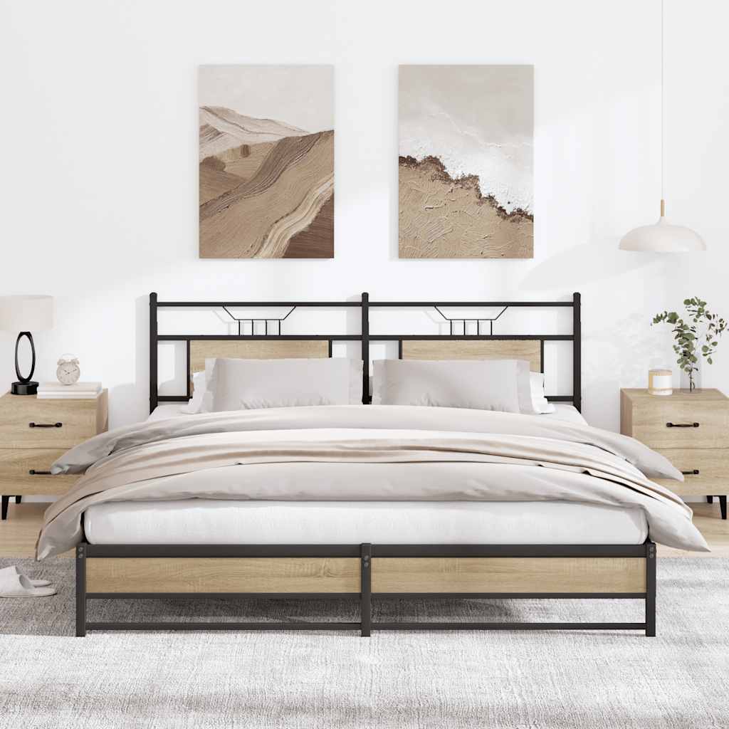 Giroletto senza Materaso in Metallo Rovere Sonoma 180x200 cm