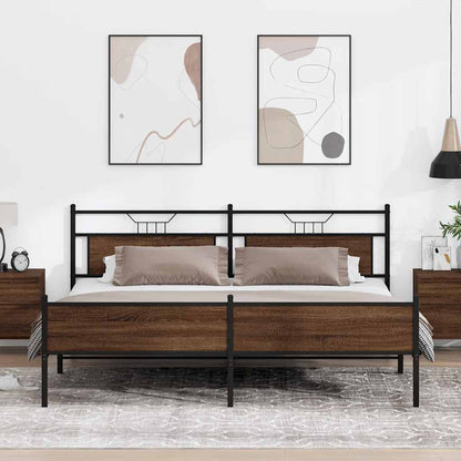 Giroletto senza Materaso in Metallo Rovere Marrone 193x201 cm