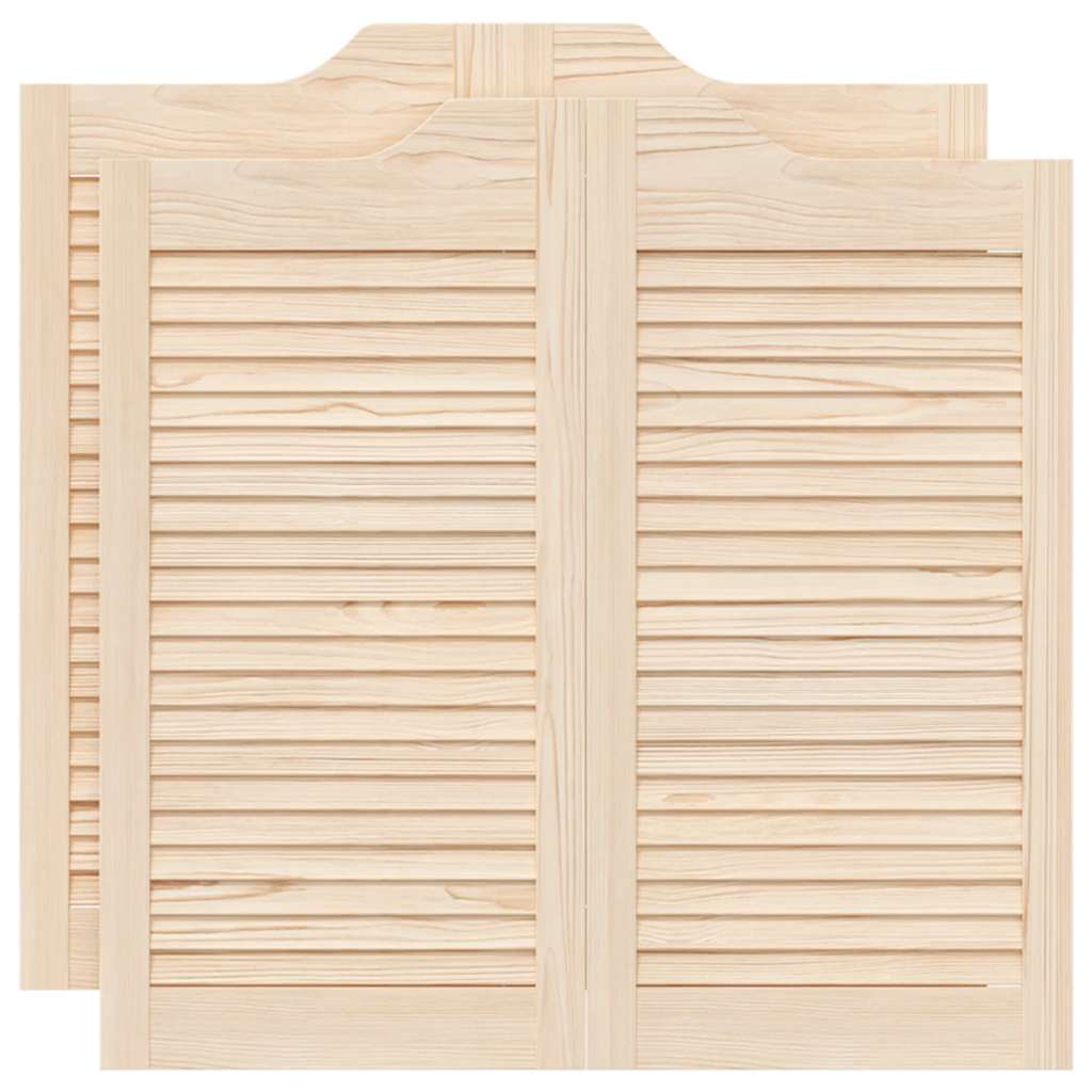 Porte a Battente 2-Paio Design a Lamelle 80x80 cm Legno di Pino
