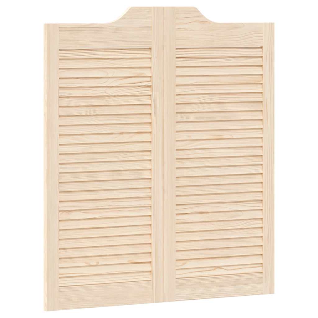 Porte a Battente 1-Paio Design a Lamelle 90x80 cm Legno di Pino