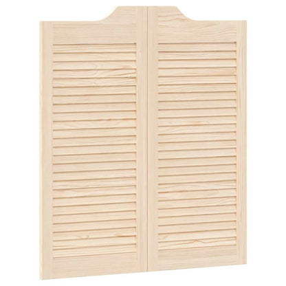 Porte a Battente 1-Paio Design a Lamelle 90x80 cm Legno di Pino