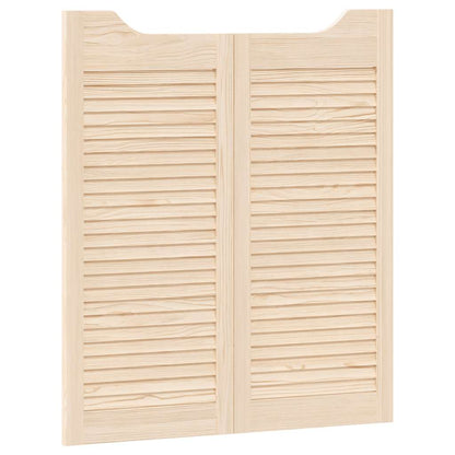 Porte a Battente 1-Paio Design a Lamelle 90x80 cm Legno di Pino
