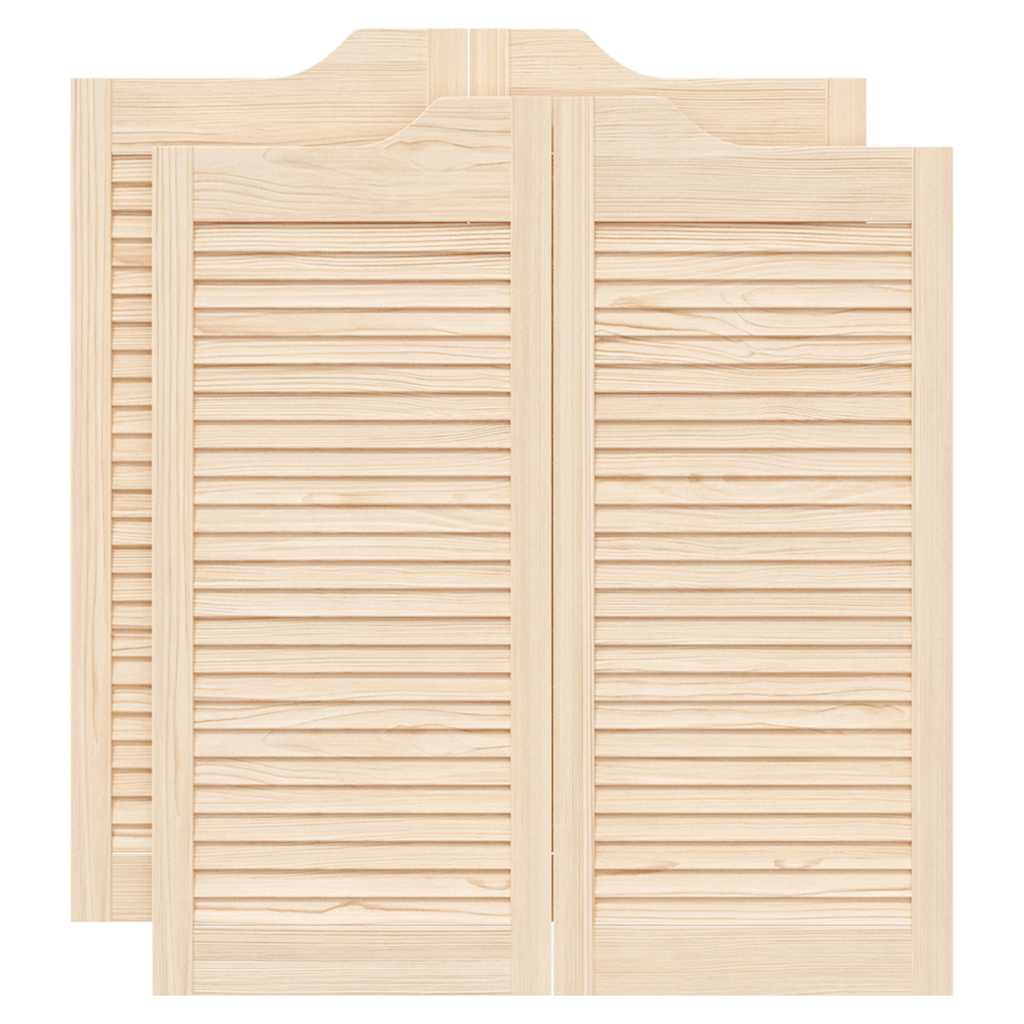 Porte a Battente 2-Paio Design a Lamelle 90x80 cm Legno di Pino