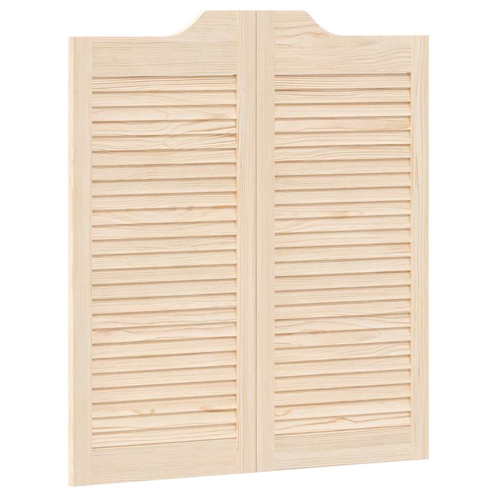Porte a Battente 2-Paio Design a Lamelle 90x80 cm Legno di Pino