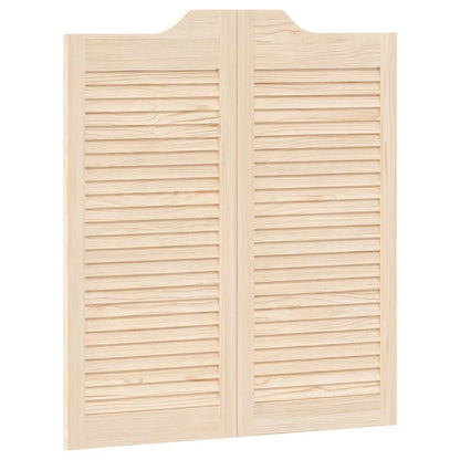 Porte a Battente 2-Paio Design a Lamelle 90x80 cm Legno di Pino