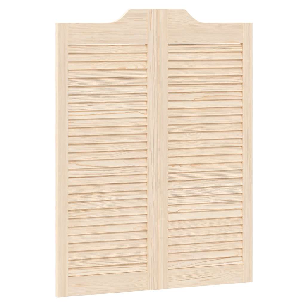 Porte a Battente 1-Paio Design a Lamelle 100x80cm Legno di Pino
