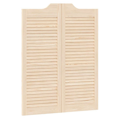 Porte a Battente 1-Paio Design a Lamelle 100x80cm Legno di Pino