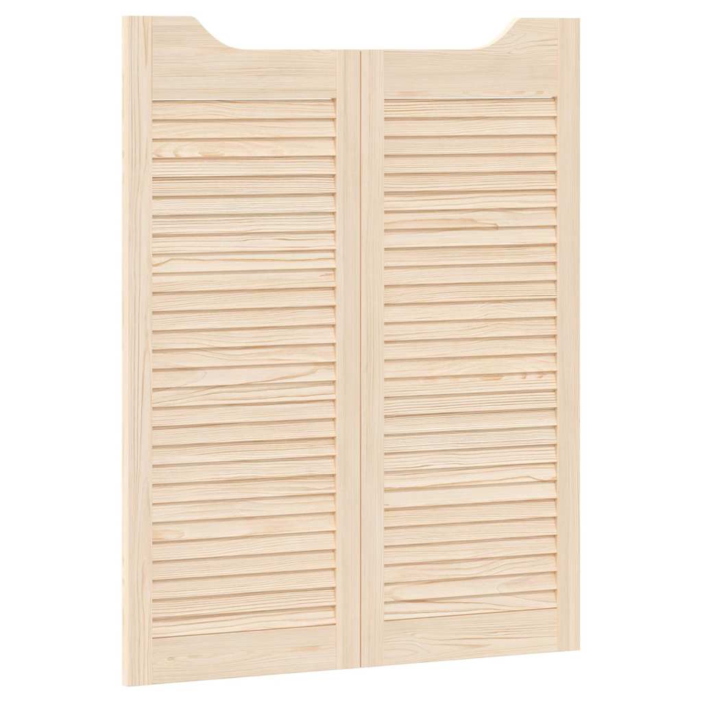 Porte a Battente 1-Paio Design a Lamelle 100x80cm Legno di Pino