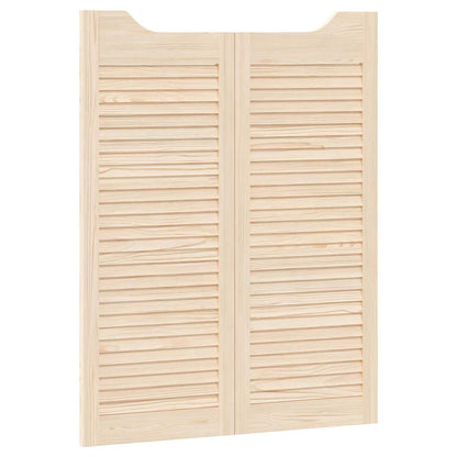 Porte a Battente 1-Paio Design a Lamelle 100x80cm Legno di Pino