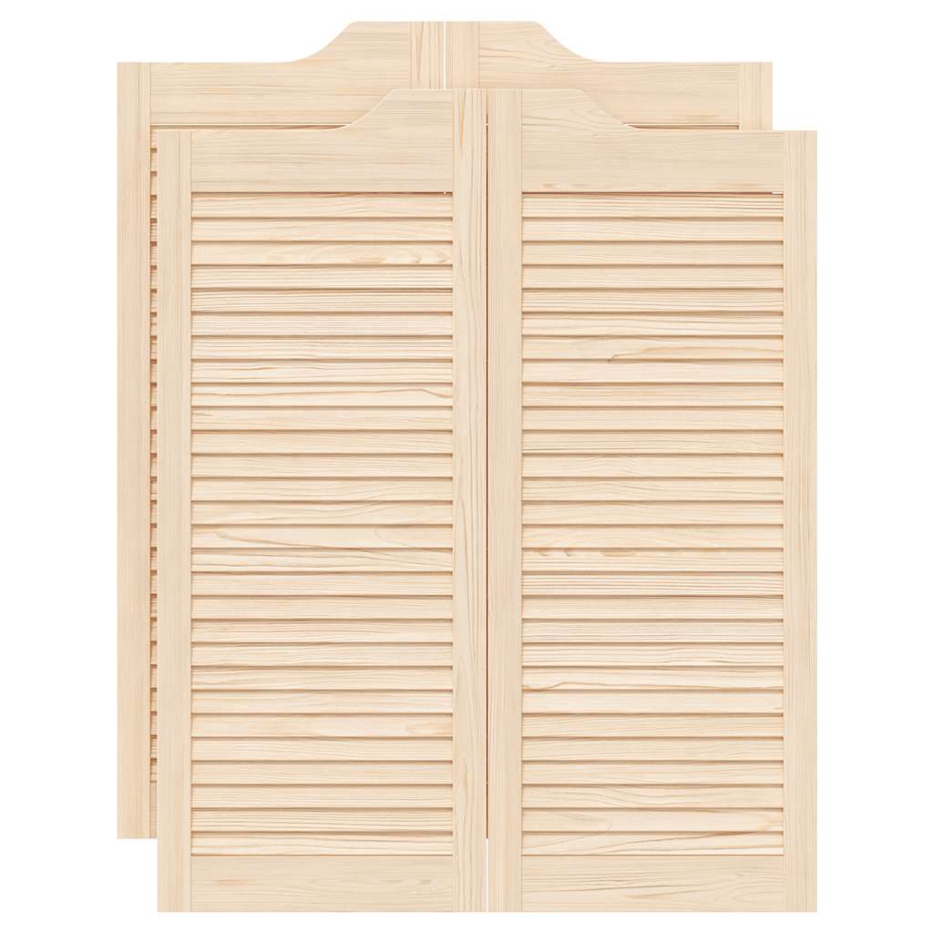 Porte a Battente 2-Paio Design a Lamelle 100x80cm Legno di Pino