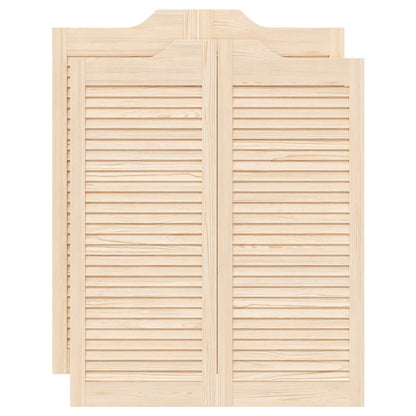 Porte a Battente 2-Paio Design a Lamelle 100x80cm Legno di Pino