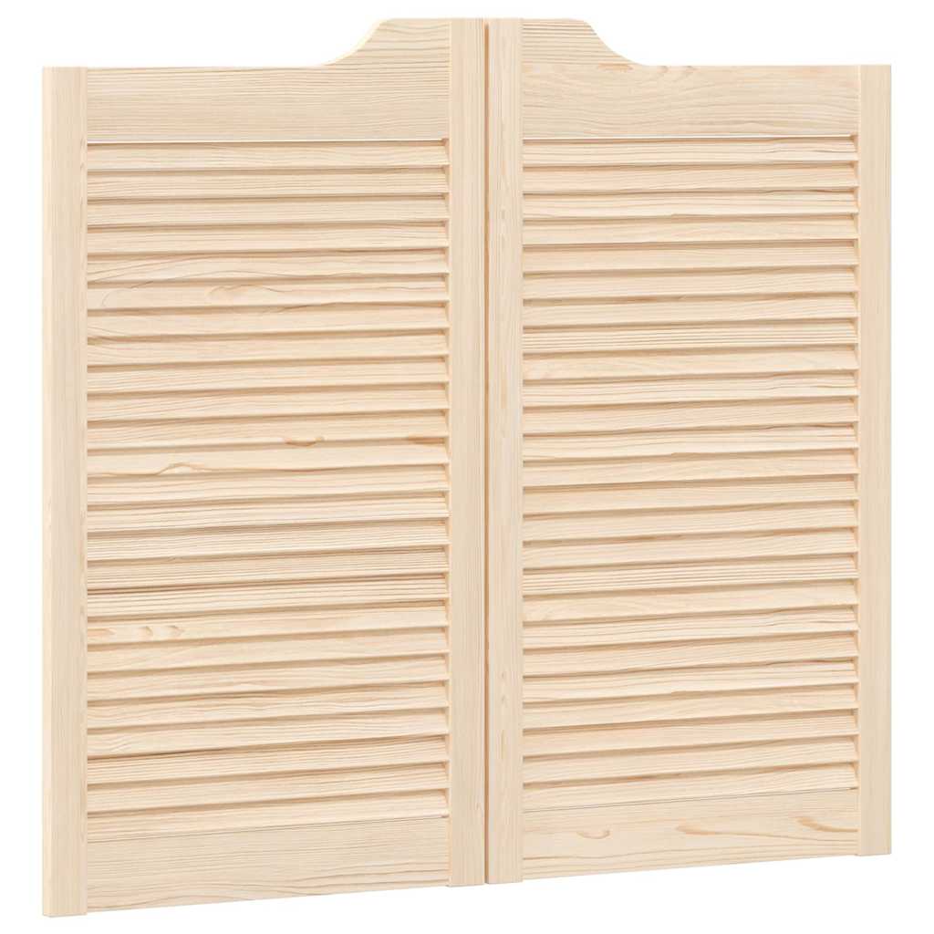 Porte a Battente 1-Paio Design a Lamelle 90x100cm Legno di Pino