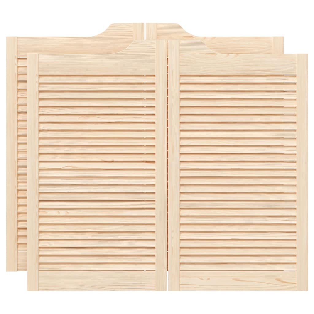 Porte a Battente 2-Paio Design a Lamelle 90x100cm Legno di Pino