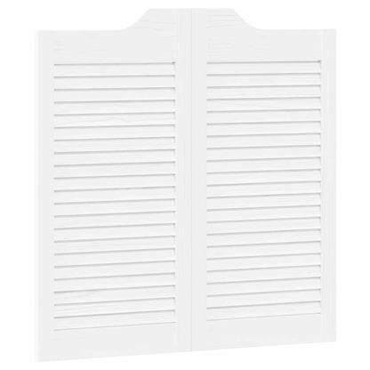 Porte a Battente 1-Paio Design a Lamelle Bianco 80x80 cm