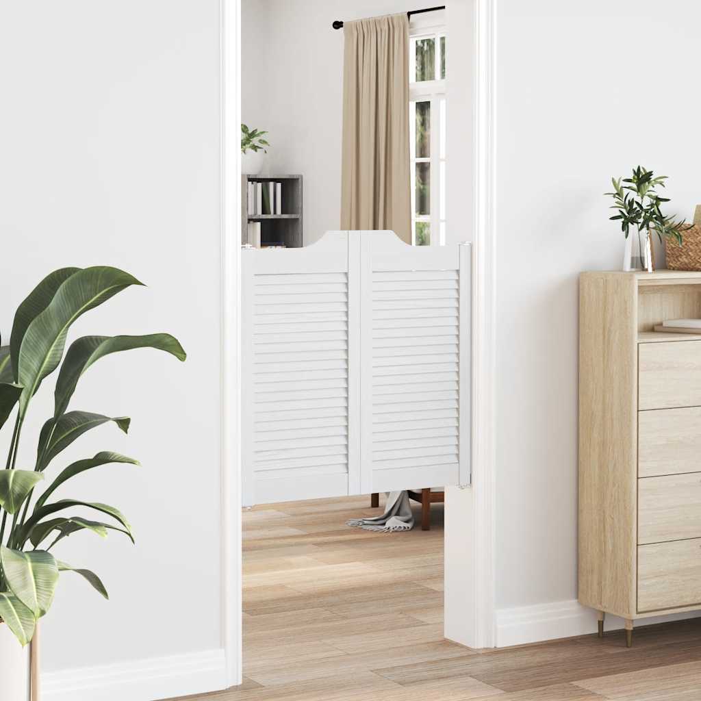 Porte a Battente 1-Paio Design a Lamelle Bianco 80x80 cm