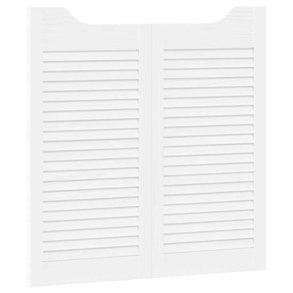 Porte a Battente 1-Paio Design a Lamelle Bianco 80x80 cm