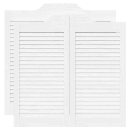 Porte a Battente 2-Paio Design a Lamelle Bianco 80x80 cm