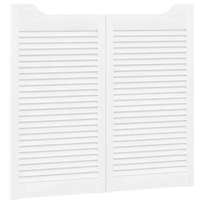 Porte a Battente 1-Paio Design a Lamelle Bianco 90x80 cm