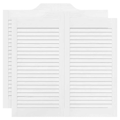 Porte a Battente 2-Paio Design a Lamelle Bianco 90x80 cm