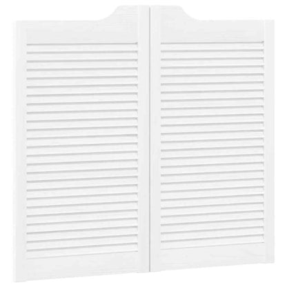 Porte a Battente 2-Paio Design a Lamelle Bianco 90x80 cm