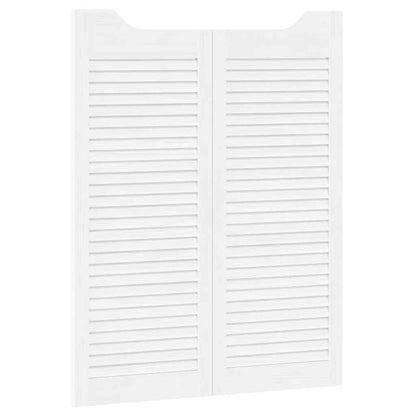Porte a Battente 1-Paio Design a Lamelle Bianco 100x80 cm