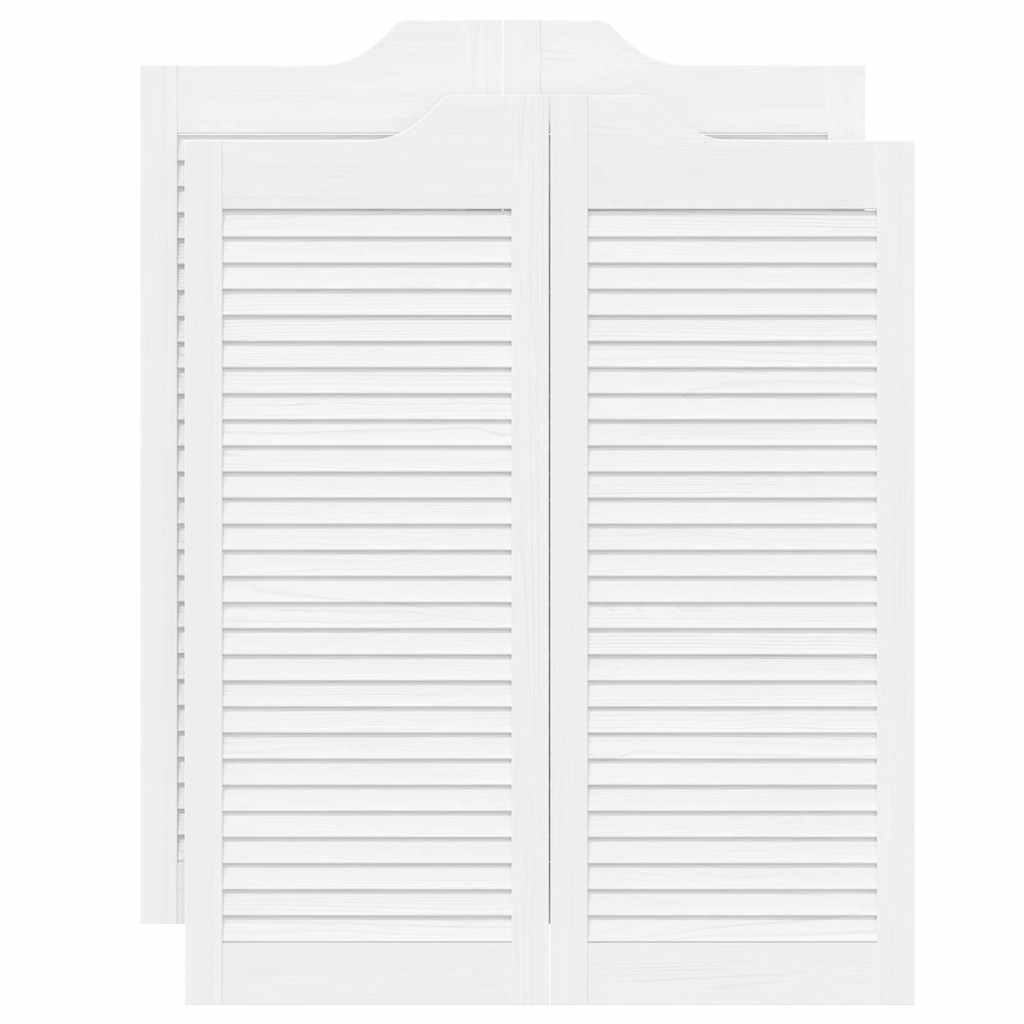 Porte a Battente 2-Paio Design a Lamelle Bianco 100x80 cm