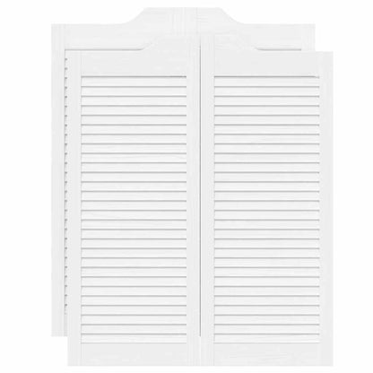 Porte a Battente 2-Paio Design a Lamelle Bianco 100x80 cm