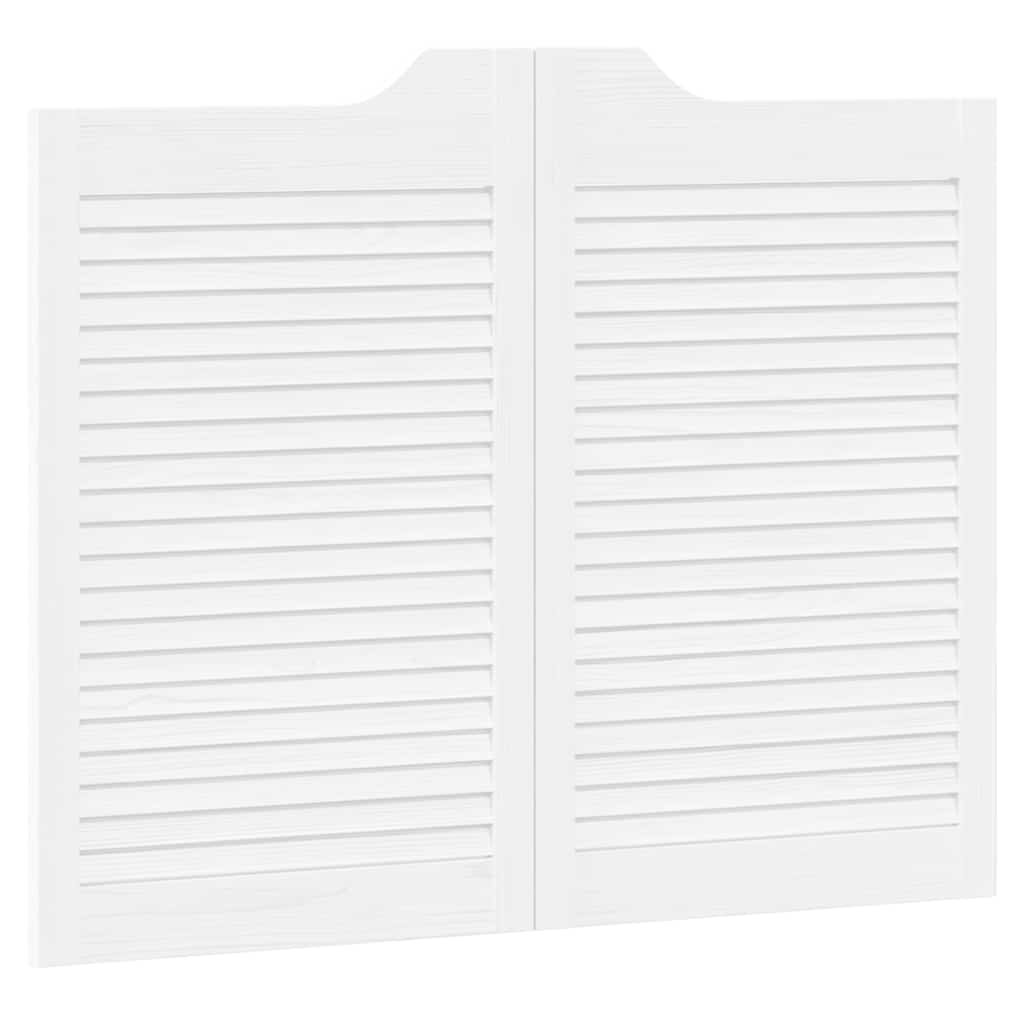 Porte a Battente 1-Paio Design a Lamelle Bianco 80x100 cm