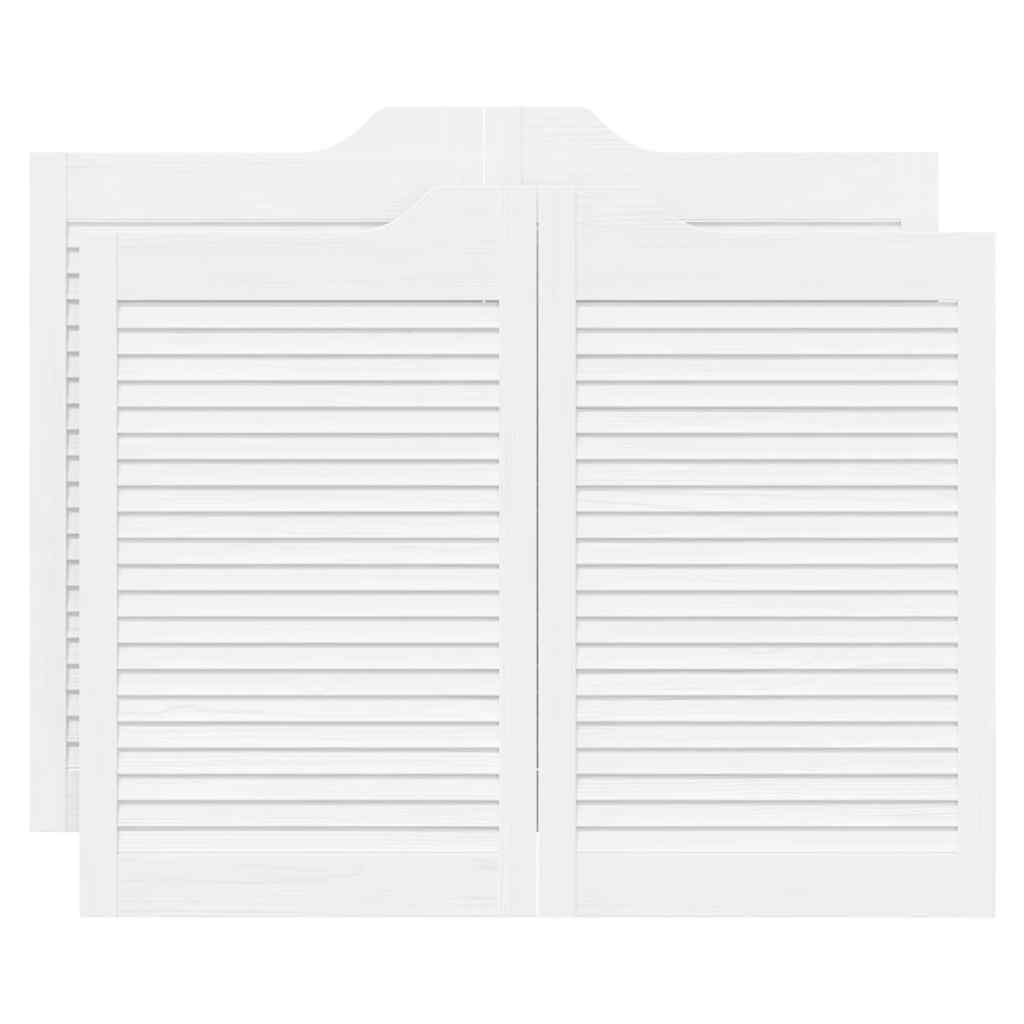 Porte a Battente 2-Paio Design a Lamelle Bianco 80x100 cm