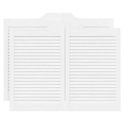 Porte a Battente 2-Paio Design a Lamelle Bianco 80x100 cm