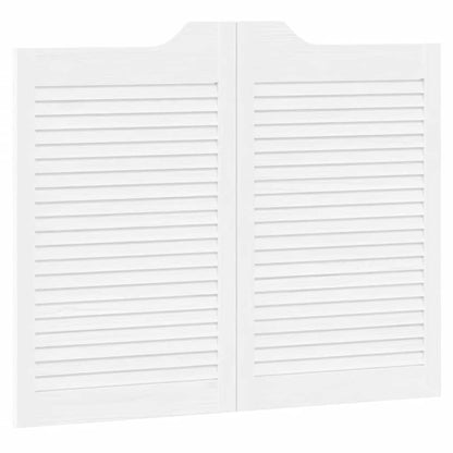 Porte a Battente 2-Paio Design a Lamelle Bianco 80x100 cm