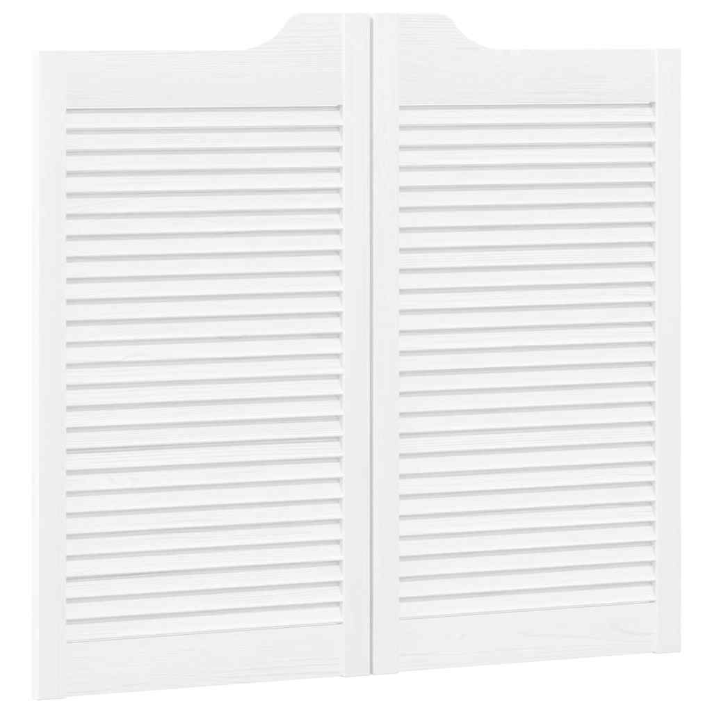 Porte a Battente 1-Paio Design a Lamelle Bianco 90x100 cm