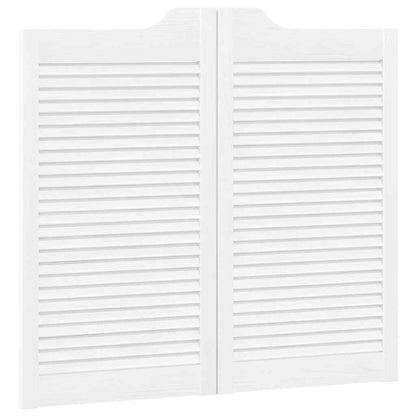 Porte a Battente 1-Paio Design a Lamelle Bianco 90x100 cm