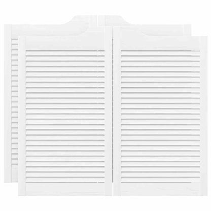 Porte a Battente 2-Paio Design a Lamelle Bianco 90x100 cm