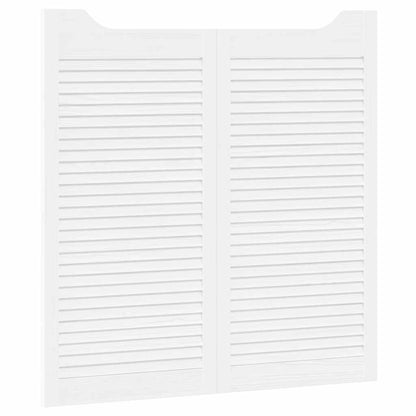 Porte a Battente 1-Paio Design a Lamelle Bianco 100x100 cm