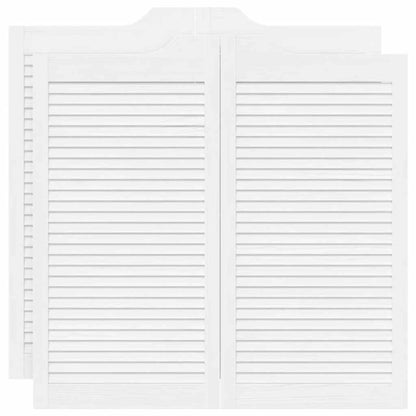 Porte a Battente 2-Paio Design a Lamelle Bianco 100x100 cm