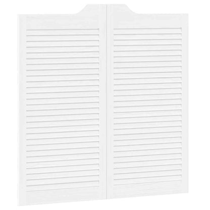 Porte a Battente 2-Paio Design a Lamelle Bianco 100x100 cm