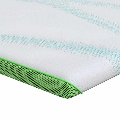 Topper per materasso Bianco e Verde 80 x 200 cm