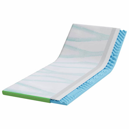 Topper per materasso Bianco e Verde 80 x 200 cm