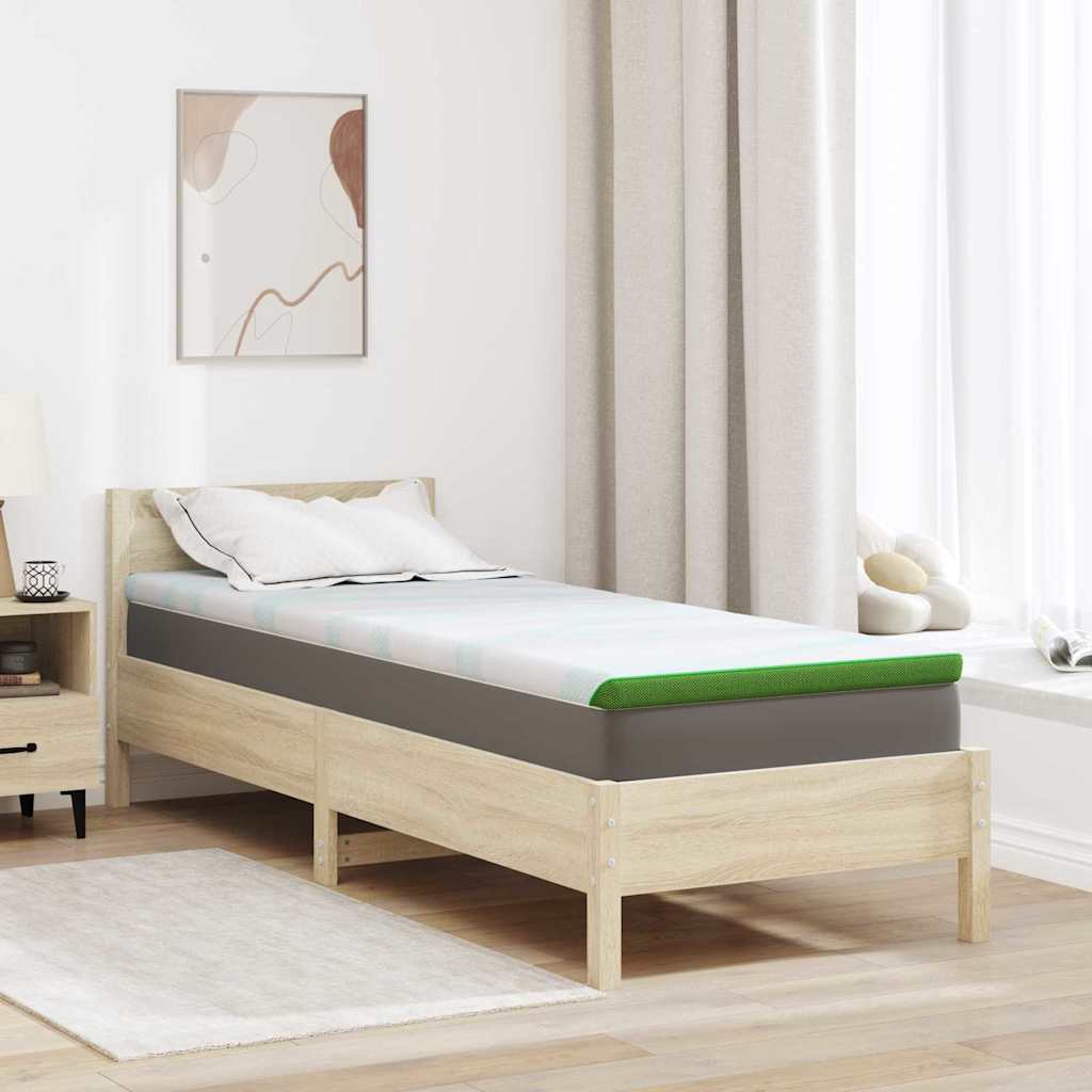Topper per materasso Bianco e Verde 70 x 200 cm