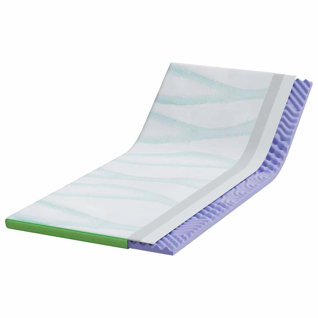 Topper per materasso Bianco e Verde 90 x 190 cm
