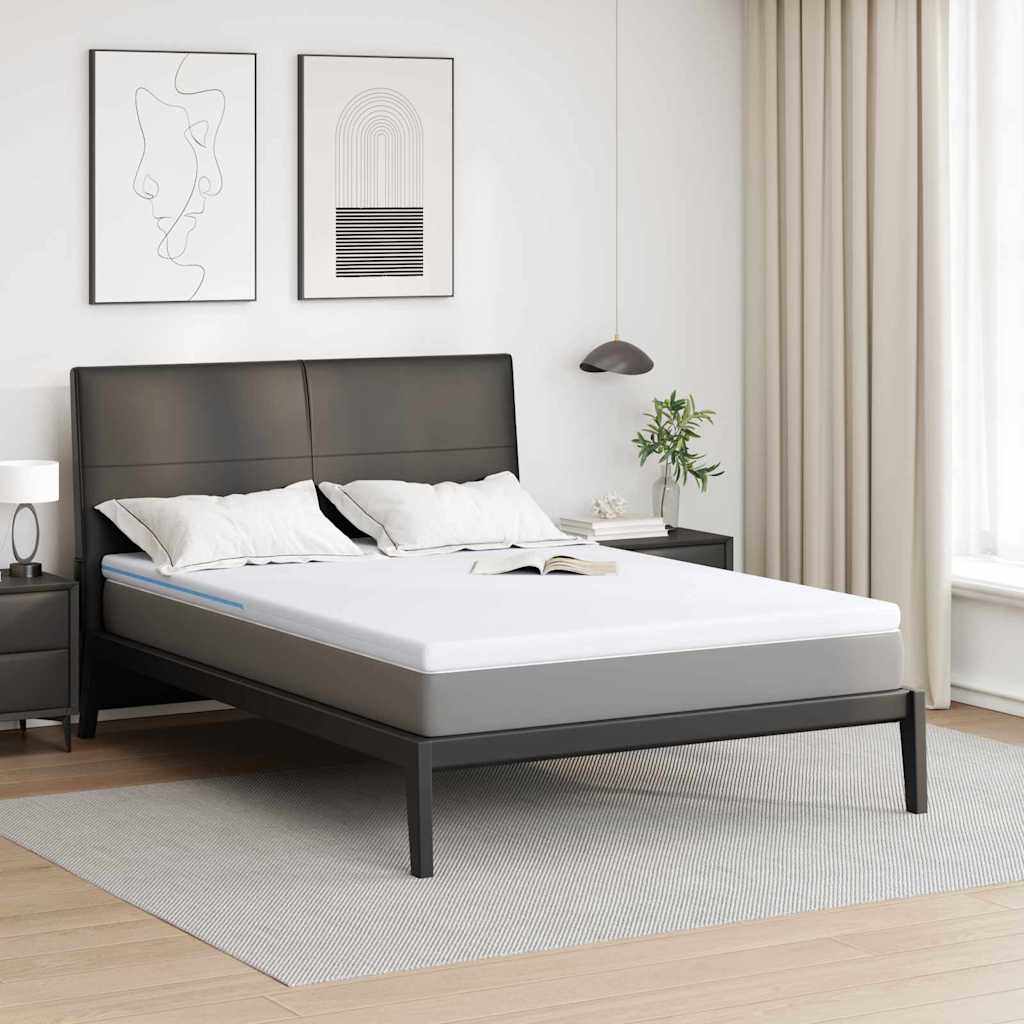Topper per materasso Bianco 160 x 200 cm Tessuto Jacquard