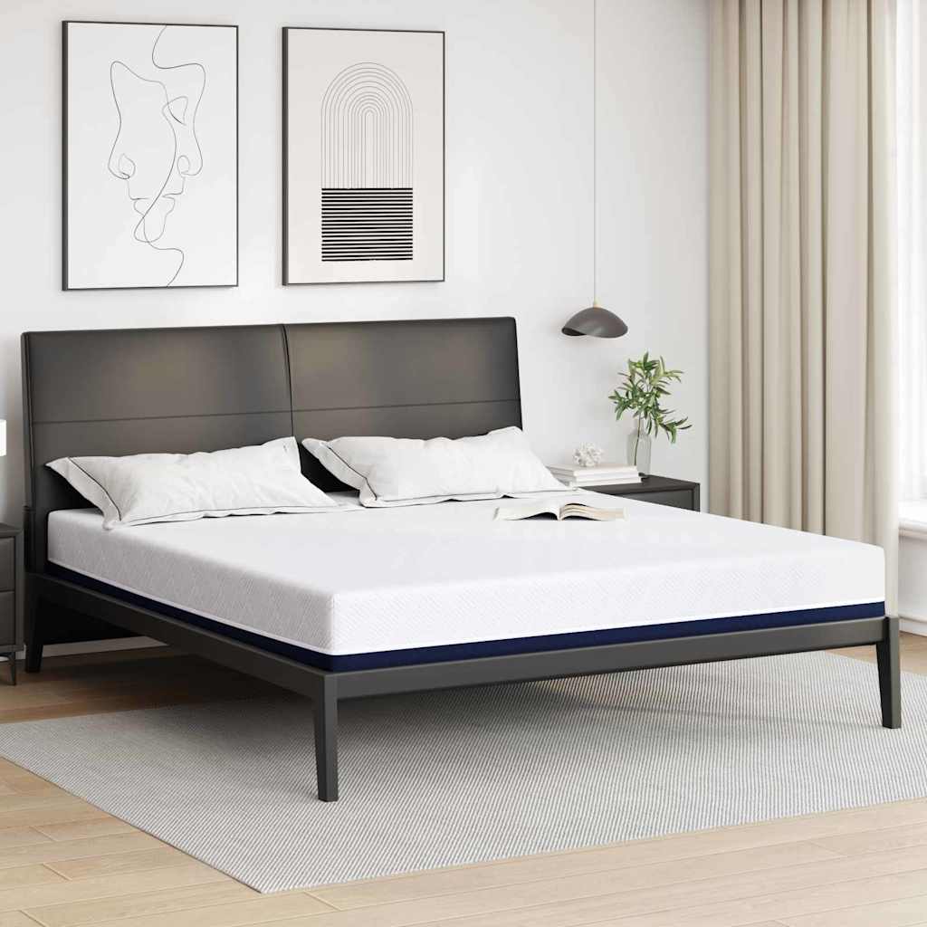 Materasso Bianco e Blu 180 x 200 cm Tessuto Jacquard