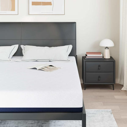 Materasso Bianco e Blu 180 x 200 cm Tessuto Jacquard