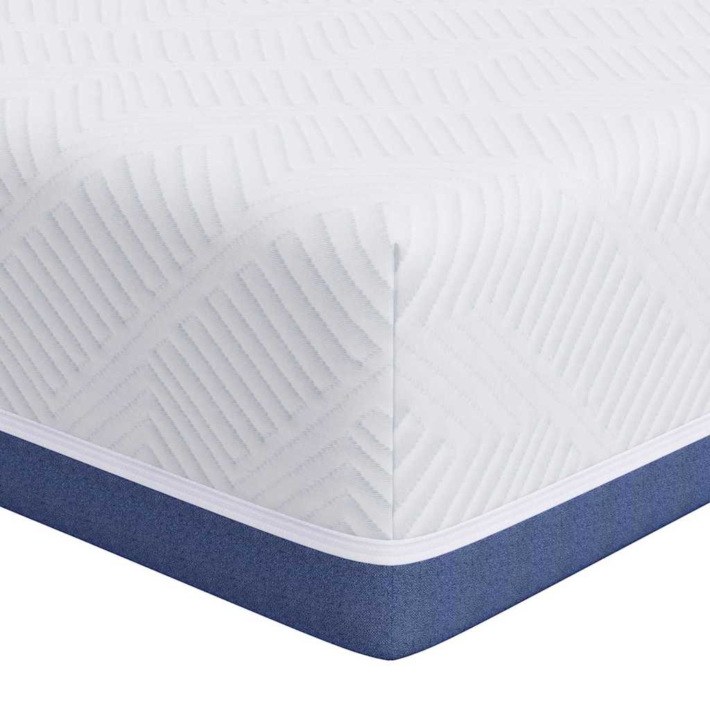 Materasso Bianco e Blu 180 x 200 cm Tessuto Jacquard